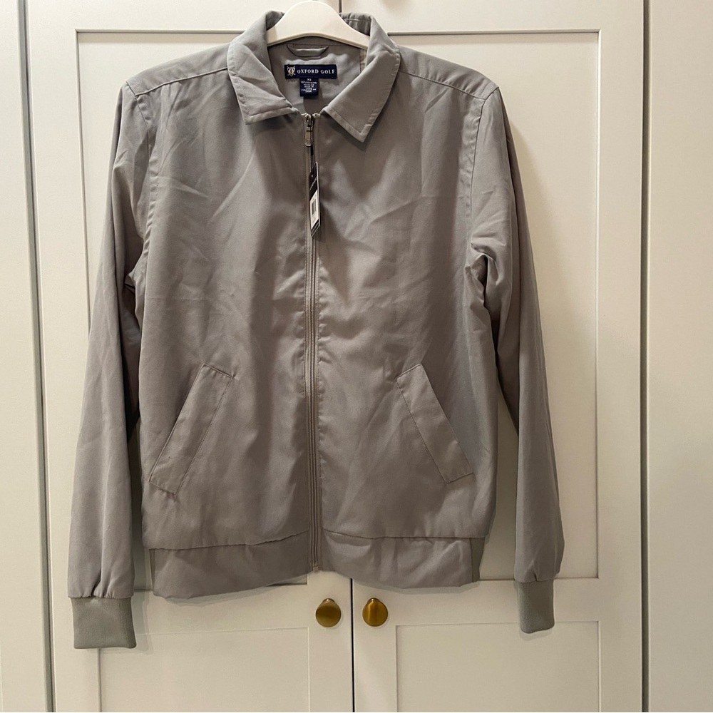 OXFORD GOLF Ladies Grey Zipper Jacket Size XS; PTP 20.5”